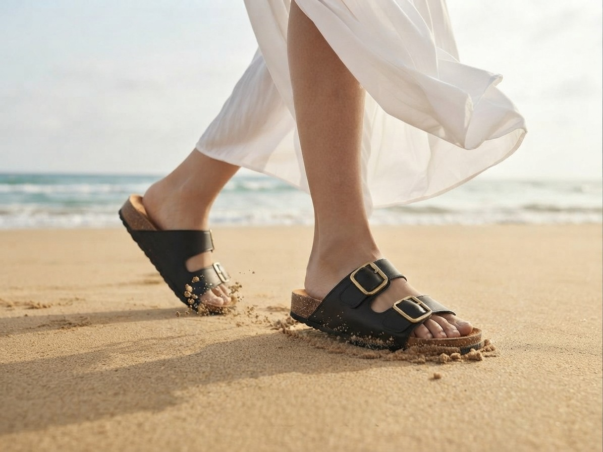 Satin Belted Slides-Black